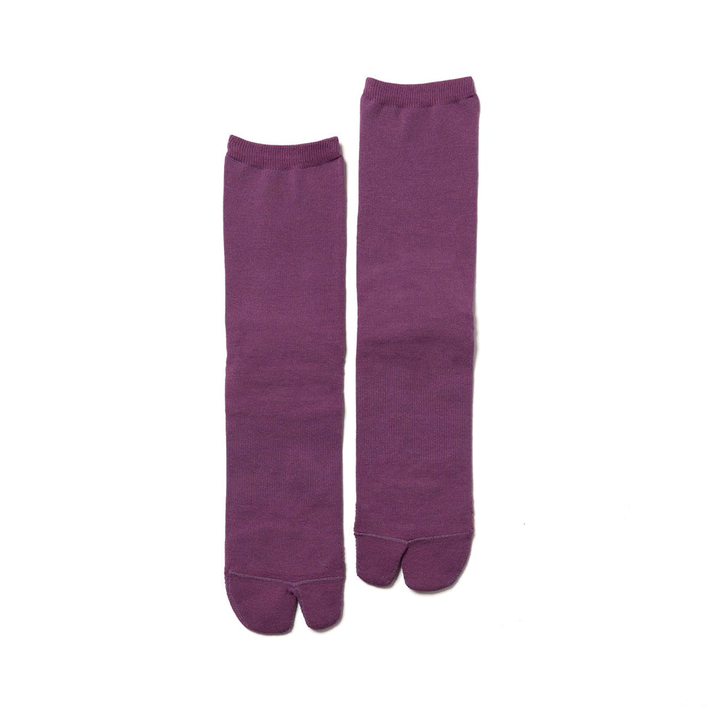 Plum NODAL COOLMAX tabi socks, front flat lay
