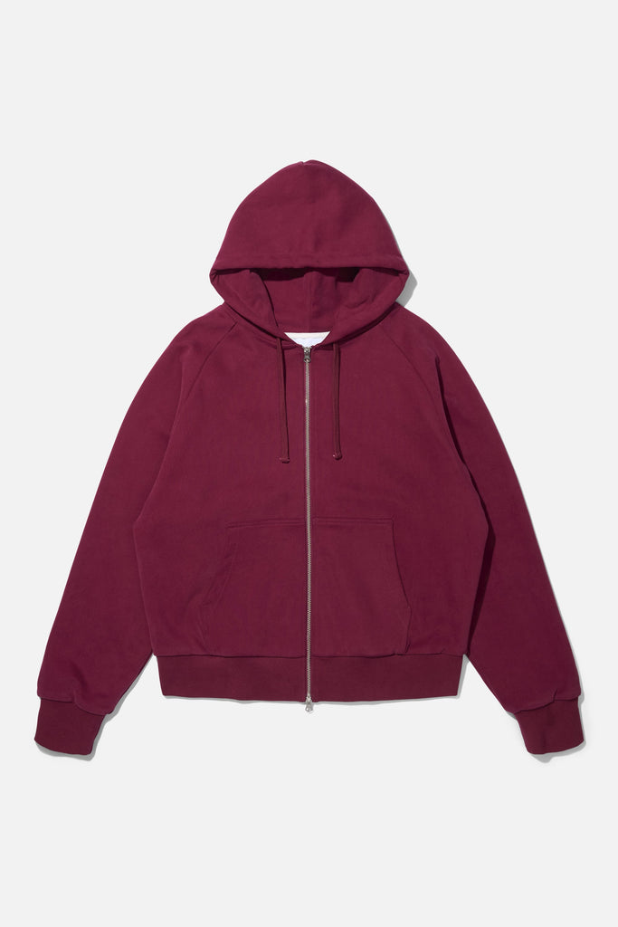 Waffle Zip Hoodie - Maroon