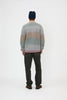 Band Neck Cardigan - Sage Stripe