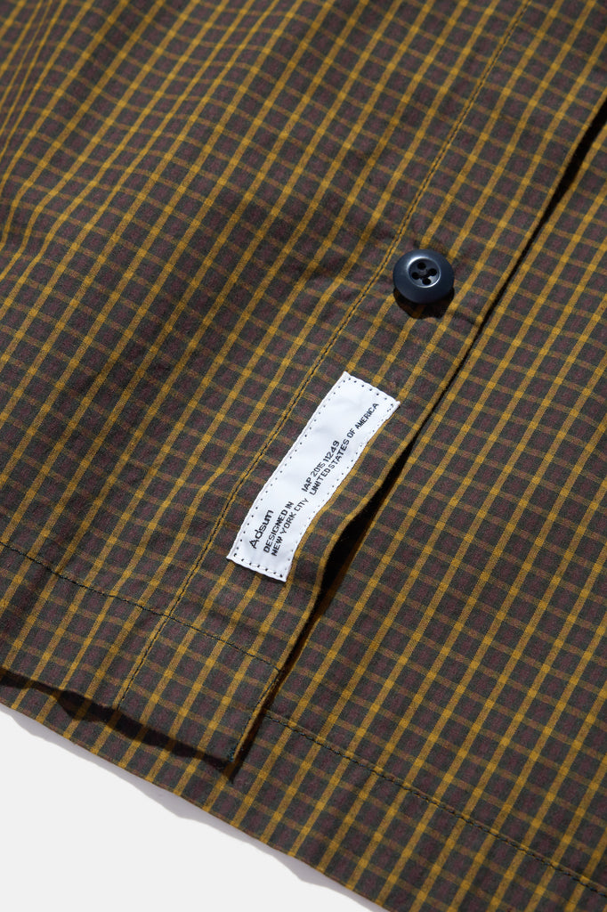 Flat Hem Work Shirt - Navy Club Check — flat lay, detail