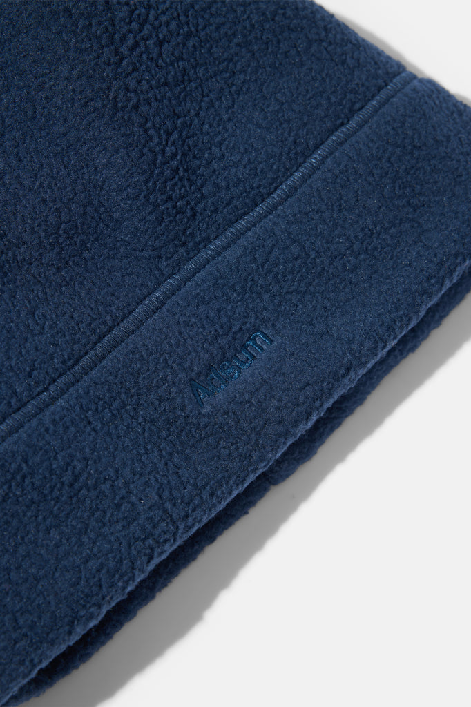 Fleece Beanie - Navy — flat lay, detail