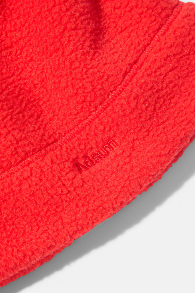 Fleece Beanie - Orange — flat lay, detail