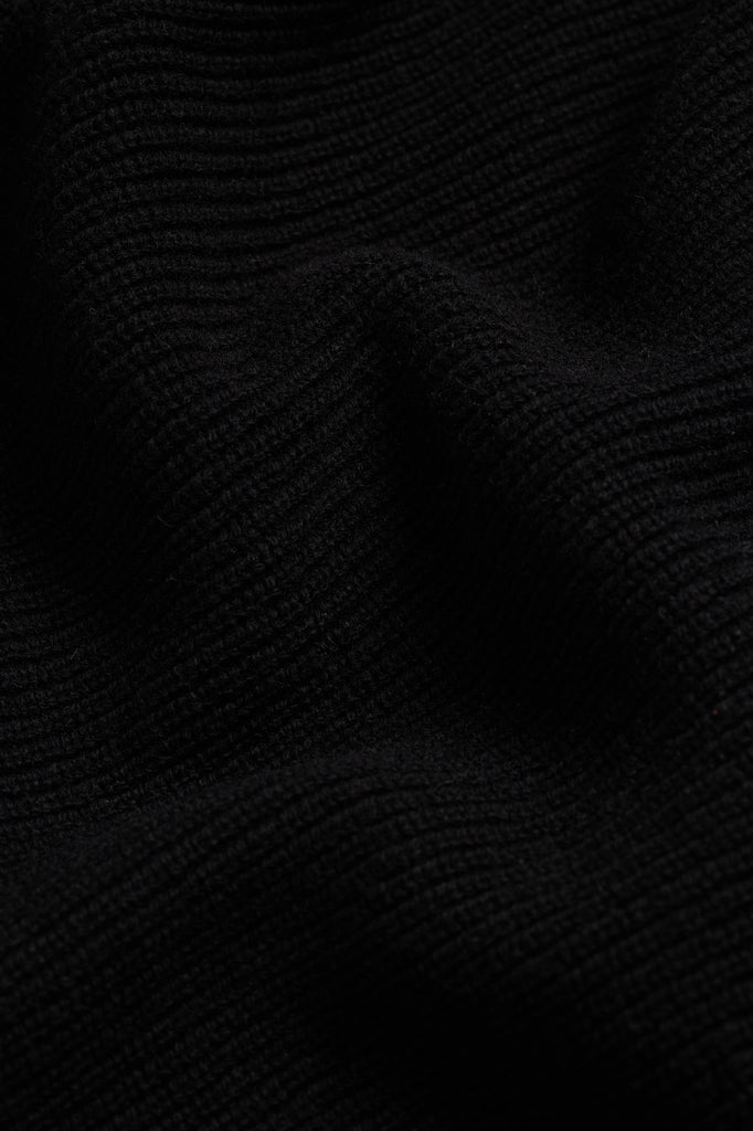 Raglan Merino Sweater - Black — flat lay, detail