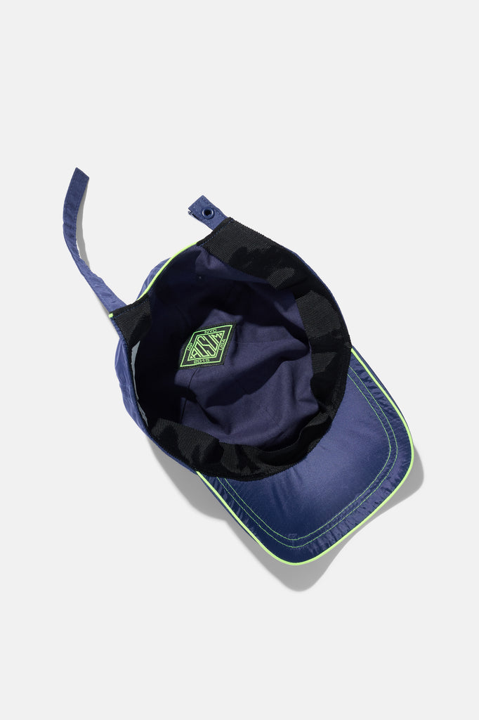 Ribbon Hat - Navy — flat lay, under
