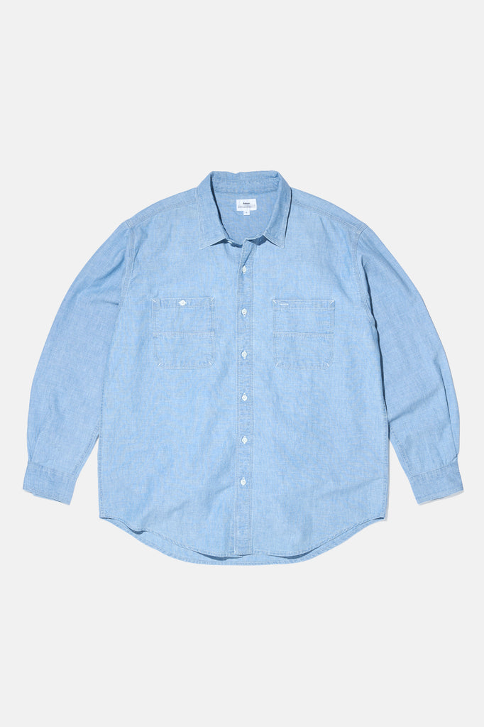 Sea Dog LS Shirt - Indigo Denim Slub — flat lay, front