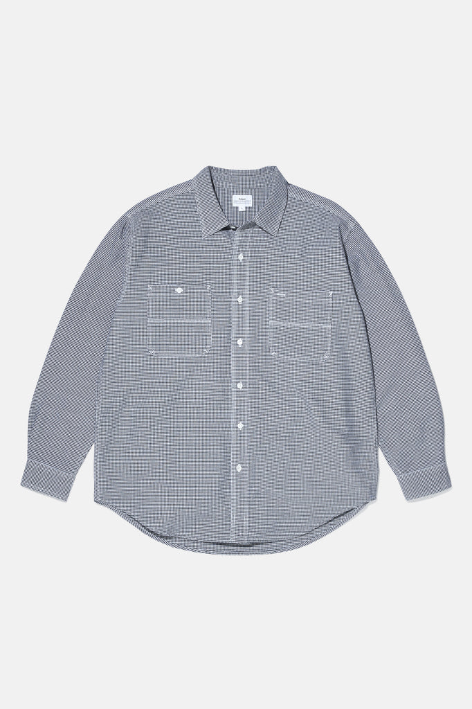 Sea Dog LS Shirt - Navy Check — flat lay, front